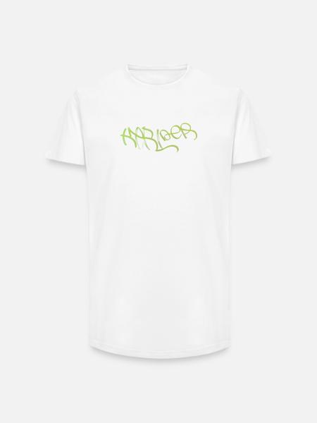Neon Graffiti Green Lettering Karlder - Long Fit Men's T-Shirt - white
