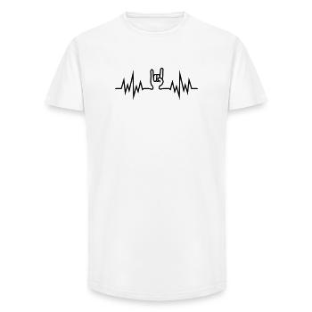heavy_metal_hand - Long Fit Männer T-Shirt - Weiß - Vorne - AI Model Male 185 light (185cm)
