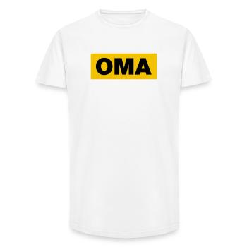 Oma - Long Fit Männer T-Shirt - Weiß - Vorne - AI Model Male 185 light (185cm)