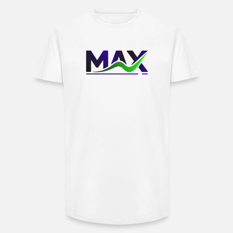 MAX Wave Gradient Logo Tee - Long Fit Männer T-Shirt - Weiß