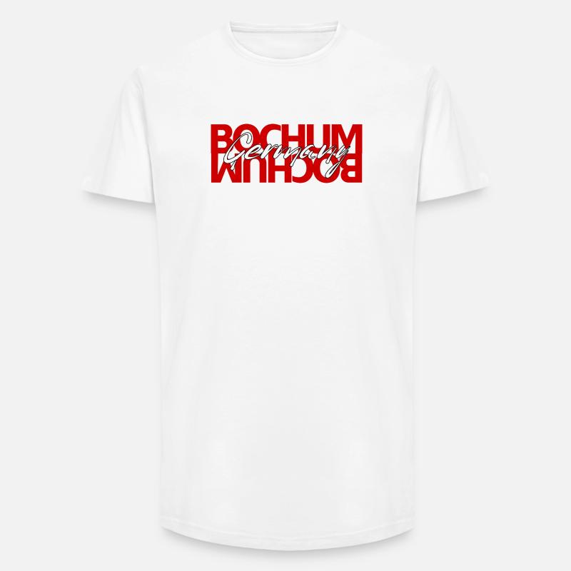 Bochum Germany Script Overlay - Long Fit Männer T-Shirt - Weiß