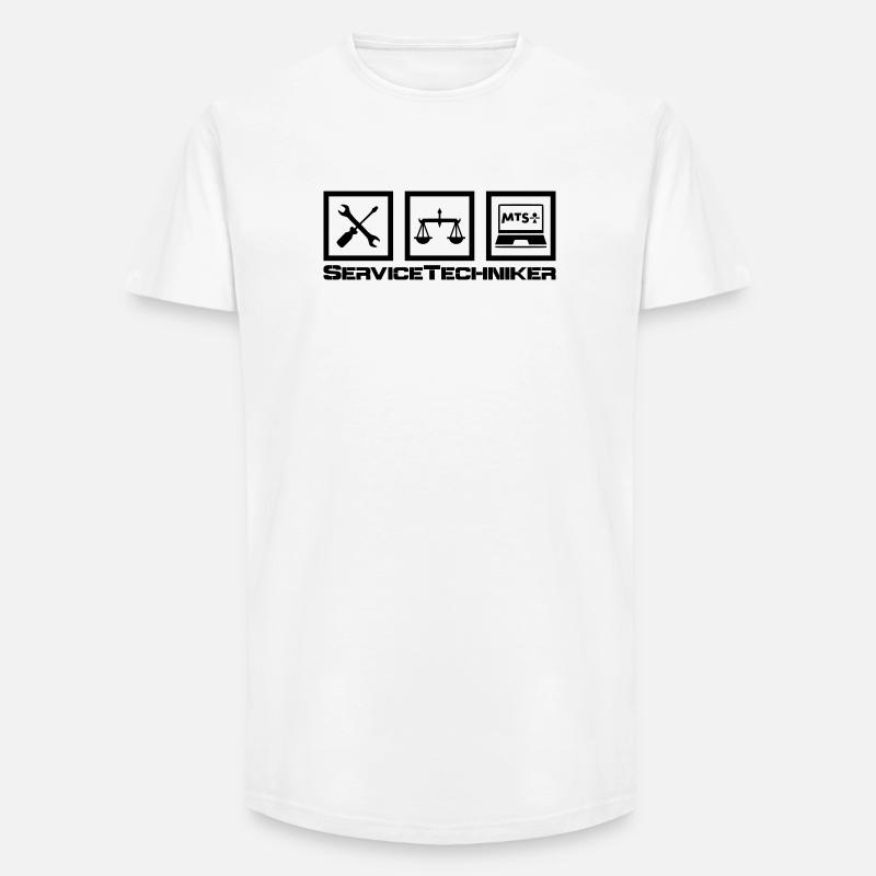 ServiceTech - Long Fit Männer T-Shirt - Weiß