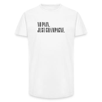pas de douleur - T-shirt coupe longue homme - blanc - Devant - AI Model Male 185 light (185cm)