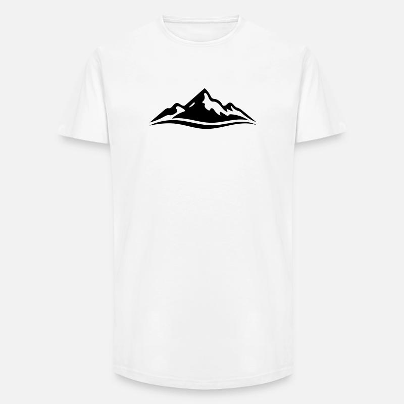 mountain - Long Fit Men's T-Shirt - white