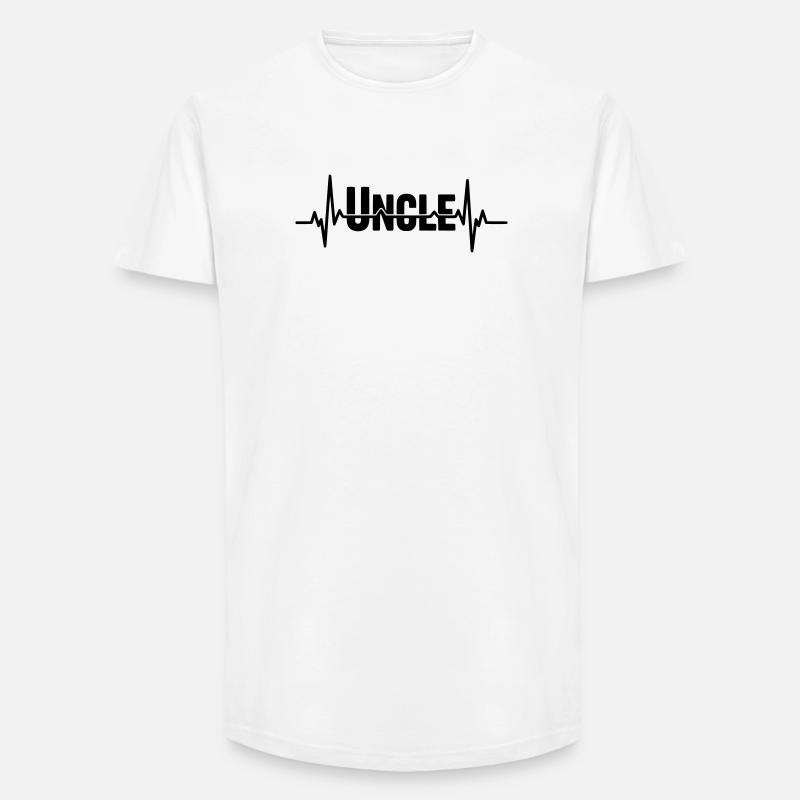 Uncle Schriftzug mit Herzschlag - Long Fit Männer T-Shirt - Weiß