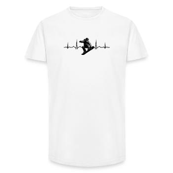 Snowboard motif with recognition value - Long Fit Men's T-Shirt - white - Front - AI Model Male 185 light (185cm)