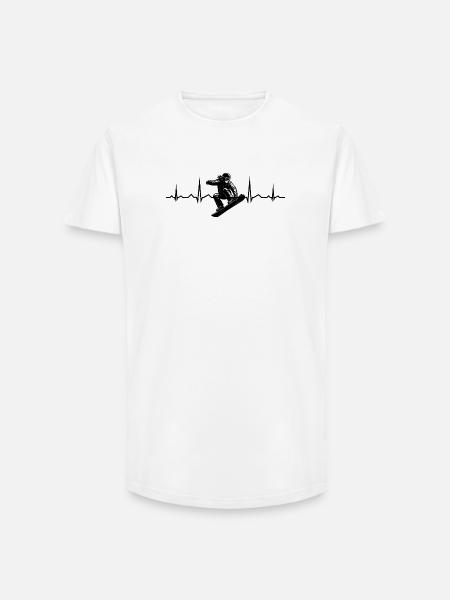 Snowboard motif with recognition value - Long Fit Men's T-Shirt - white
