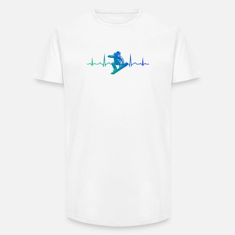 Conception compacte de snowboard pour snowboard - T-shirt coupe longue homme - blanc