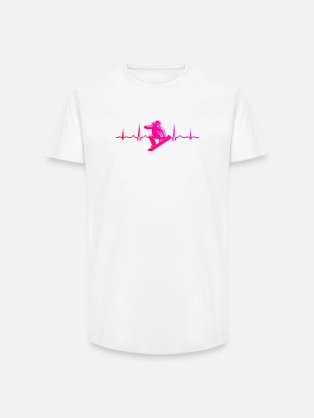 Klare Snowboard Botschaft - Long Fit Männer T-Shirt - Weiß