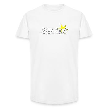 SUPER STAR - Long Fit Men's T-Shirt - white - Front - AI Model Male 185 light (185cm)