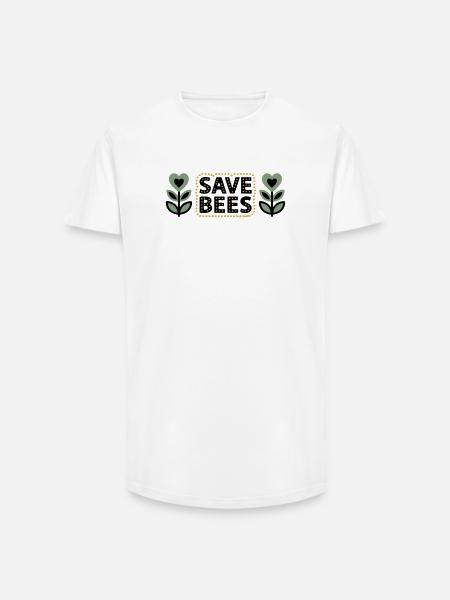 Save Bees Bees Flowers Conservation Beekeeper - Long Fit Men's T-Shirt - white