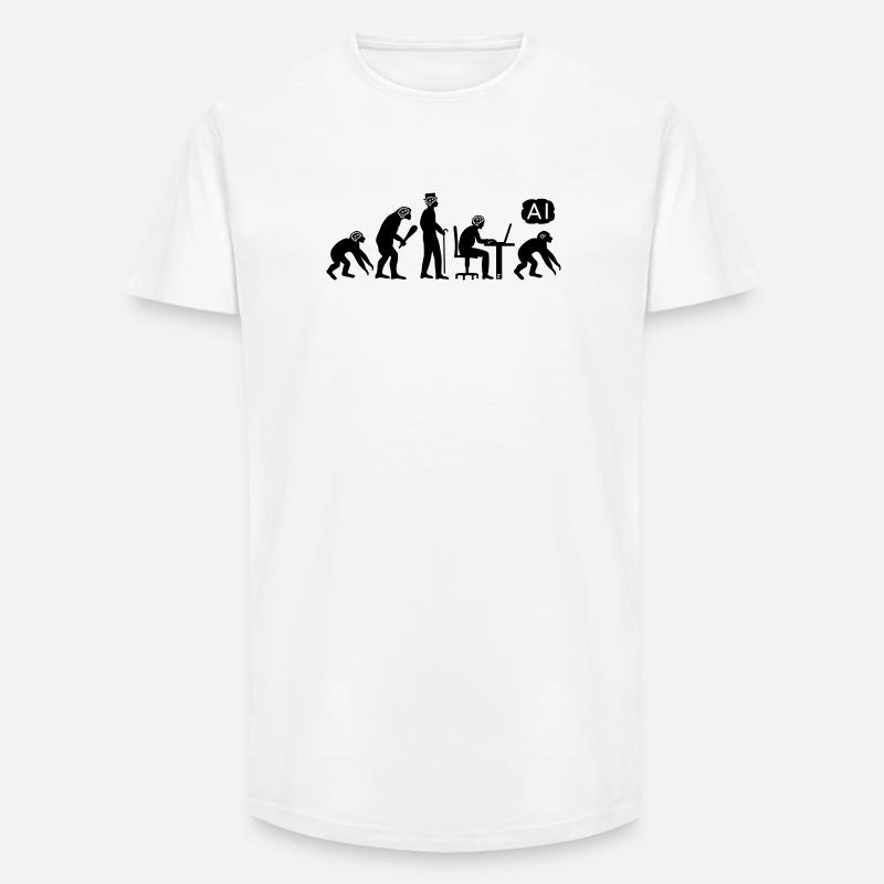AI-volution - Long Fit Männer T-Shirt - Weiß