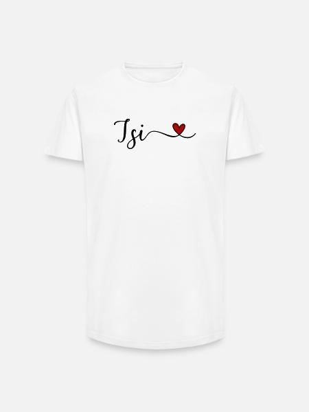 Isi mit Herz - Long Fit Männer T-Shirt - Weiß