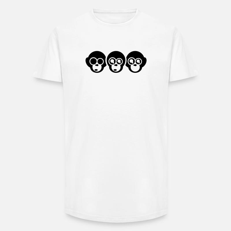 die drei affen - Long Fit Männer T-Shirt - Weiß