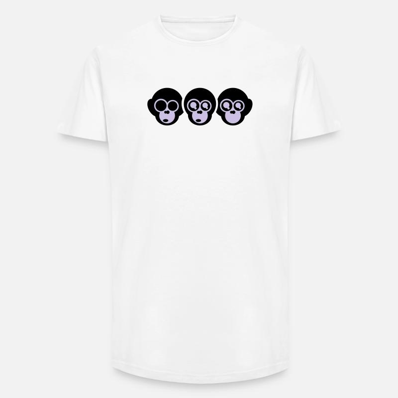 die drei affen - Long Fit Männer T-Shirt - Weiß