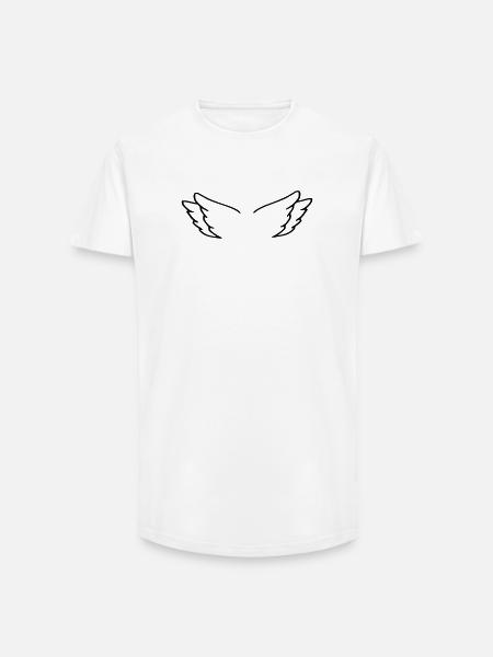 Alas de ángel - Camiseta long fit hombre de algodón - blanco