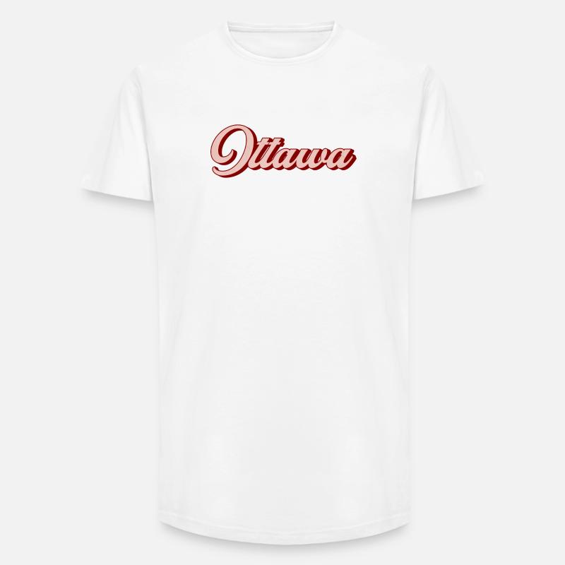 Ottawa Retro Script - Long Fit Männer T-Shirt - Weiß