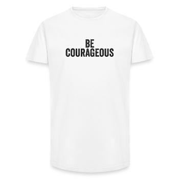 Be Courageous Joshua 1:9 Christ Jesus - Long Fit Men's T-Shirt - white - Front - AI Model Male 185 light (185cm)