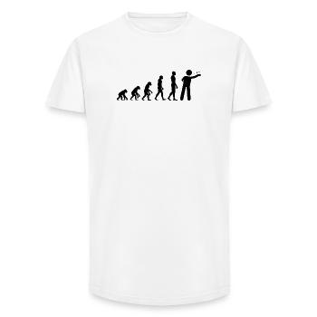 Évolution des fléchettes, forme finale, cent quatre-vingts - T-shirt coupe longue homme - blanc - Devant - AI Model Male 185 light (185cm)