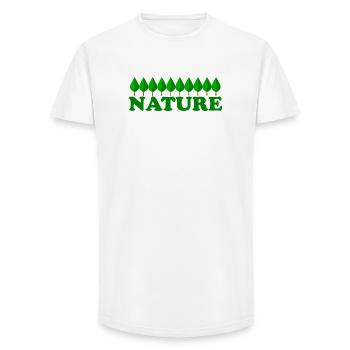 Nature - T-shirt coupe longue homme - blanc - Devant - AI Model Male 185 light (185cm)