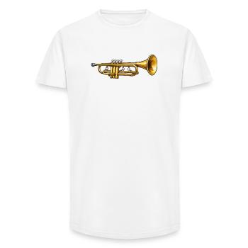 Golden Trumpet Jazz Flair - Long Fit Men's T-Shirt - white - Front - AI Model Male 185 light (185cm)