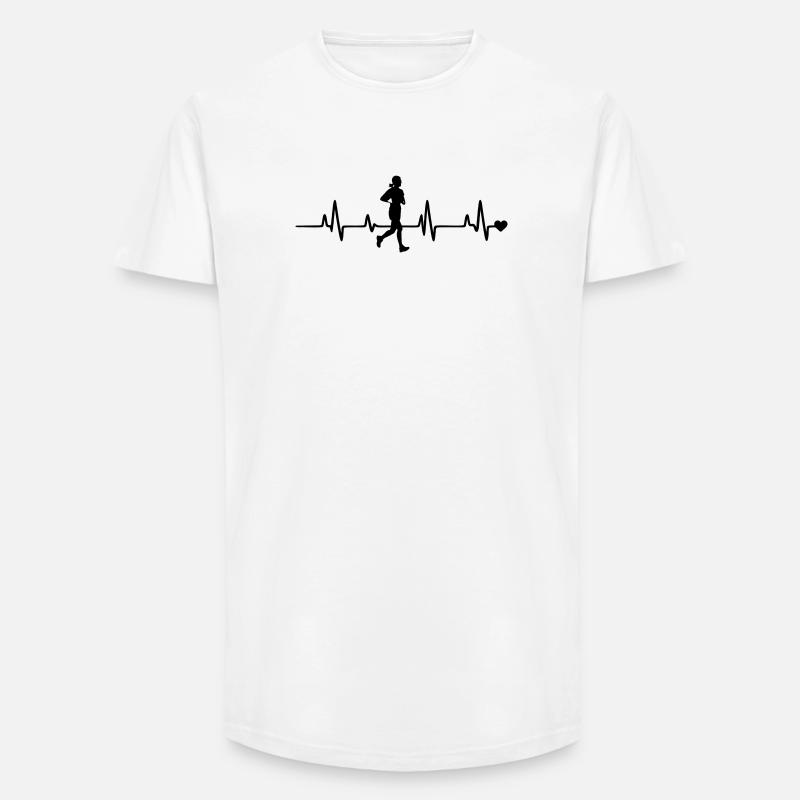 joggen - Long Fit Männer T-Shirt - Weiß