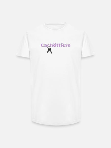 Cachottière Clés et Mystère - T-shirt coupe longue homme - blanc