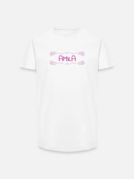 Amila - Long Fit Men's T-Shirt - white
