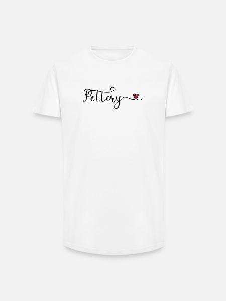 Pottery Heart Typography Gift - Long Fit Men's T-Shirt - white