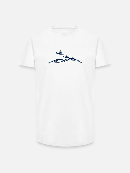 Helicopter Mountain Pilot - Long Fit Men's T-Shirt - white