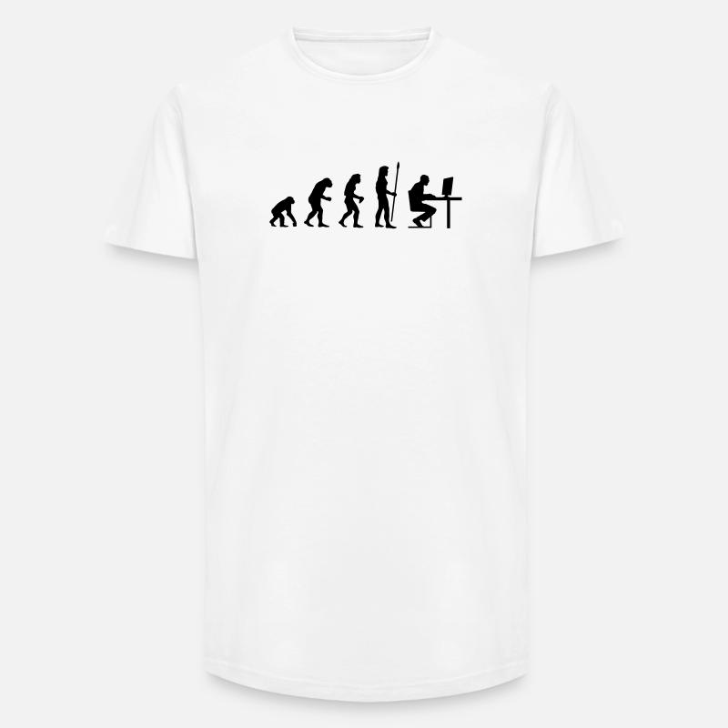 evolution_pc_3 - Long Fit Männer T-Shirt - Weiß