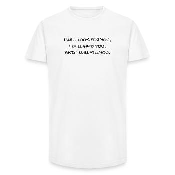 Cinéma / Citation / Série télé / Geek - T-shirt coupe longue homme - blanc - Devant - AI Model Male 185 light (185cm)