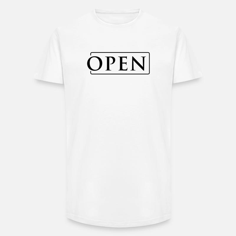 OPEN in frame - Long Fit Men's T-Shirt - white