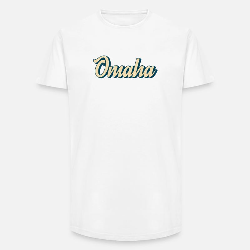Omaha Script Retro - Long Fit Männer T-Shirt - Weiß