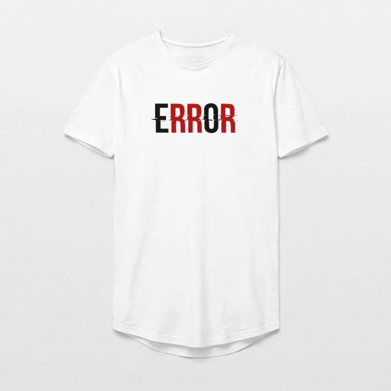 Error Glitch-Design Error Message Long Fit Men's T-Shirt