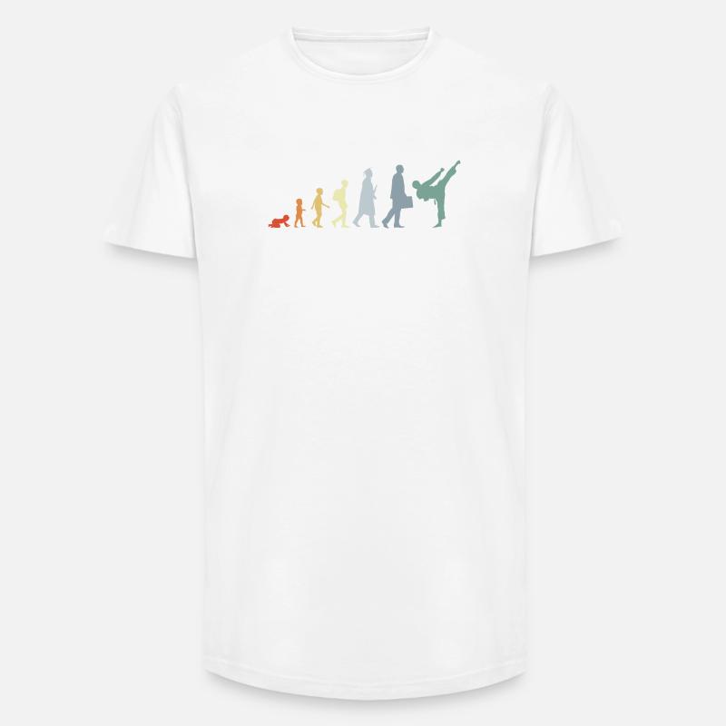 Rétro Karateka Evolution - T-shirt coupe longue homme - blanc