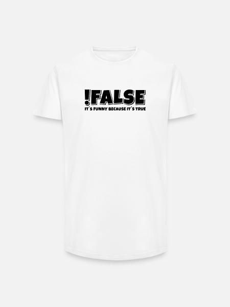 False True Programmierer Spruch - Long Fit Männer T-Shirt - Weiß