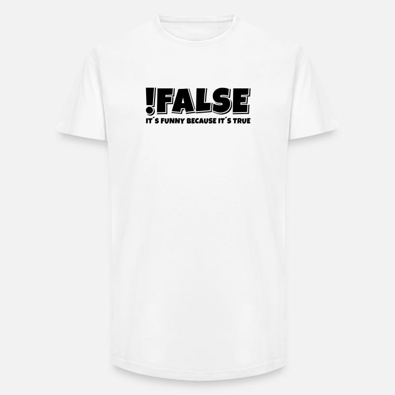 False True Programmierer Spruch - Long Fit Männer T-Shirt - Weiß