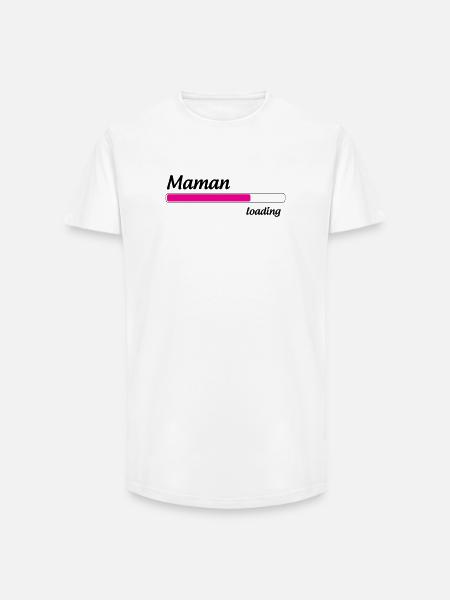 Mom loading... Please Wait - Mother-to-be - Long Fit Men's T-Shirt - white