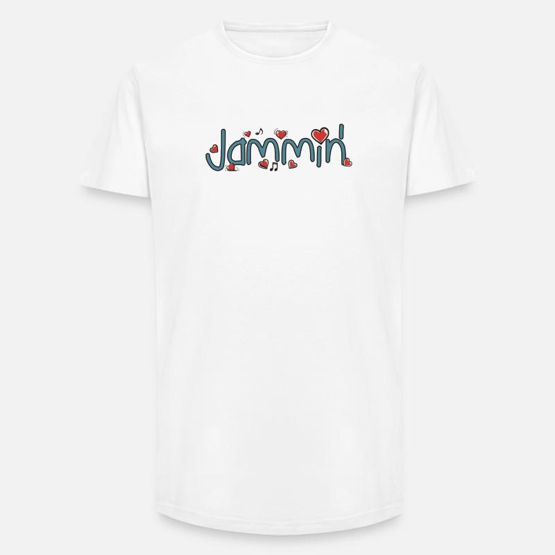 Jammin' - Long Fit Männer T-Shirt - Weiß