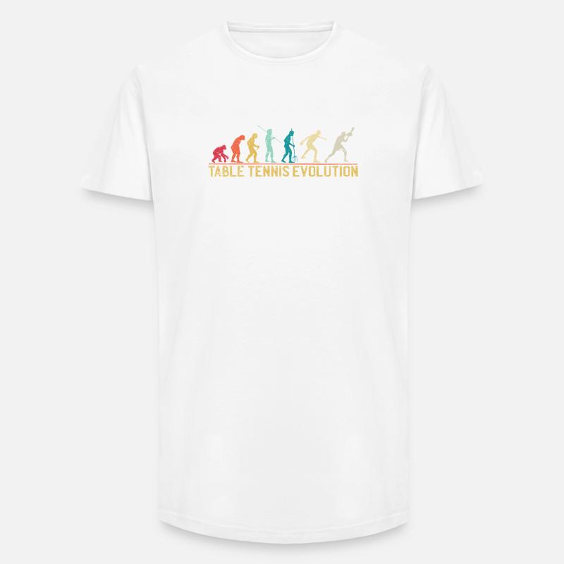 Table Tennis Evolution Progression Design - Long Fit Men's T-Shirt - white
