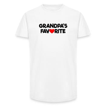 Favorite grandchild Red heart Grandpa's favorite - Long Fit Men's T-Shirt - white - Front - AI Model Male 185 light (185cm)