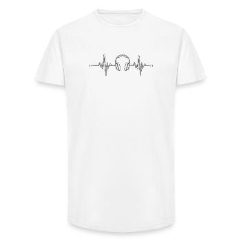 Heartbeat & Headphones - Headphones Heartbeat - Long Fit Men's T-Shirt - white - Front - AI Model Male 185 light (185cm)