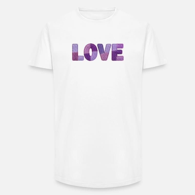 Patchwork Love – Trend Print - Long Fit Männer T-Shirt - Weiß