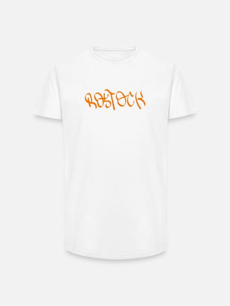 Rostock Graffiti Orange - Long Fit Men's T-Shirt - white