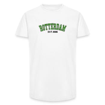 Rotterdam gegründet 2006 - Long Fit Männer T-Shirt - Weiß - Vorne - AI Model Male 185 light (185cm)