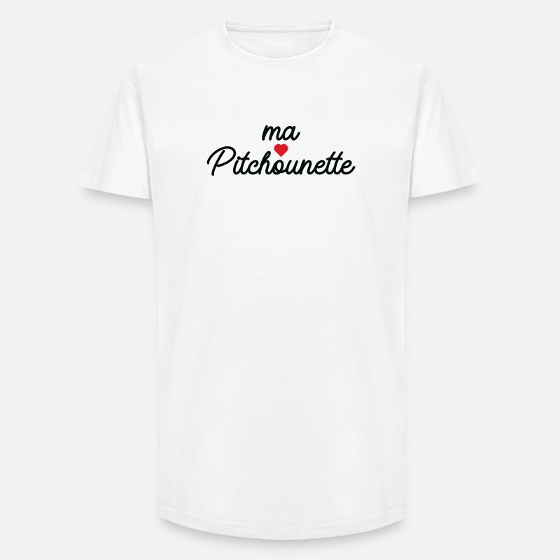 Ma Pitchounette Cœur Doux Script - Long Fit Männer T-Shirt - Weiß