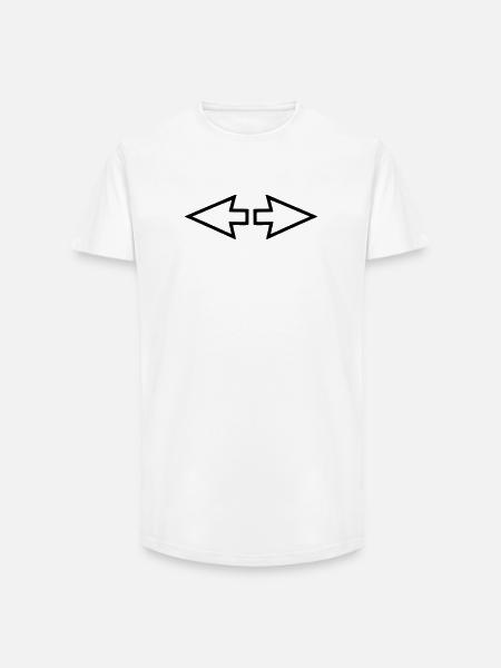 Flèches - T-shirt coupe longue homme - blanc