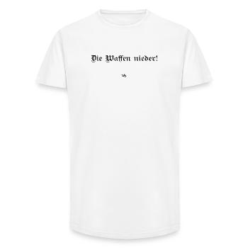 Bertha von Suttner - Die Waffen nieder! - Long Fit Männer T-Shirt - Weiß - Vorne - AI Model Male 185 light (185cm)