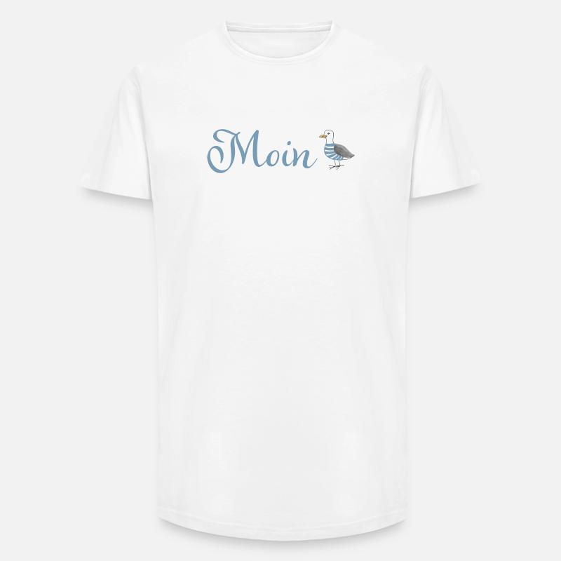 Moin Möwe - Long Fit Männer T-Shirt - Weiß